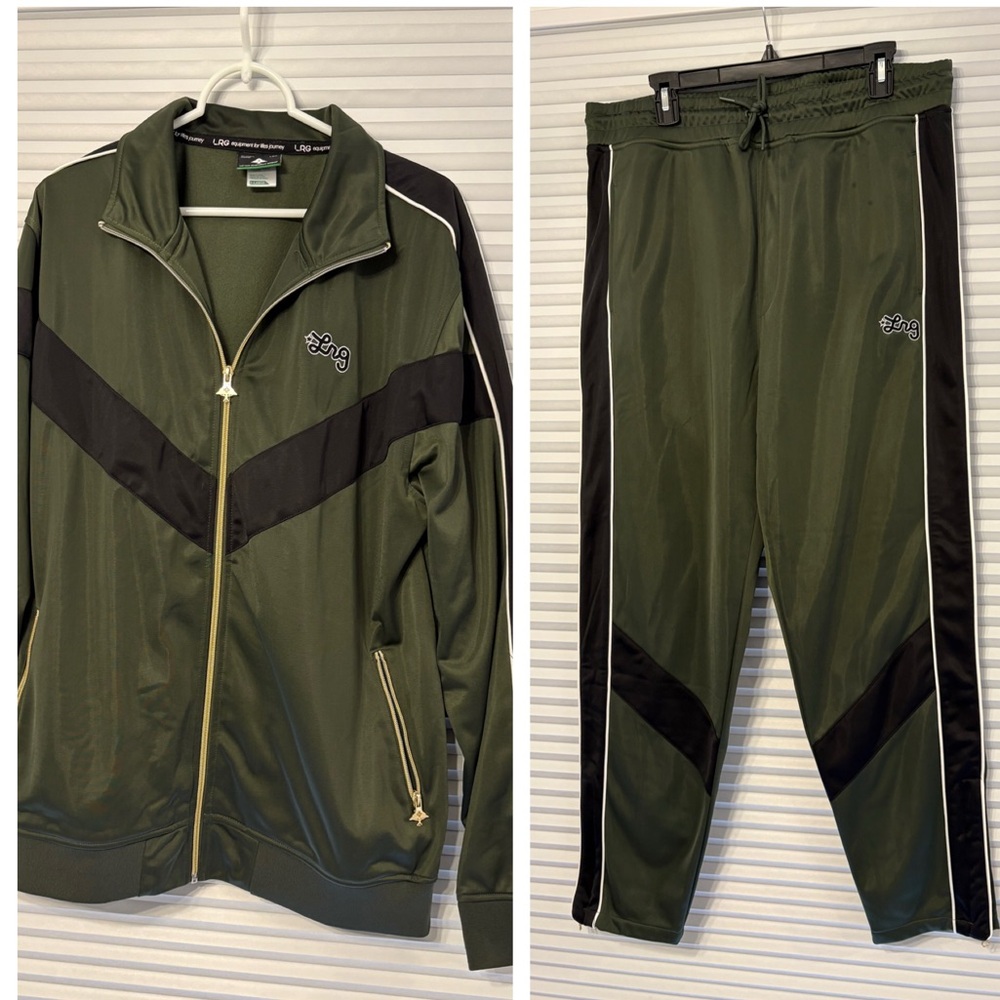 Mens XL LRG Dark Green Track Suit Set